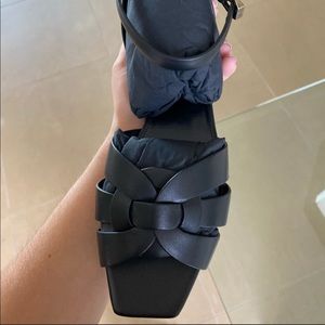 NWT YSL tribute ankle strap black sandals size37.5